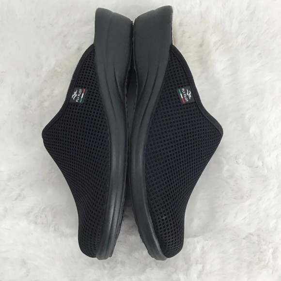 Fly Flot Italian Wide Fit Clogs Casual Comfort Black Mesh Size 40 EU US 9 - Picture 7 of 12
